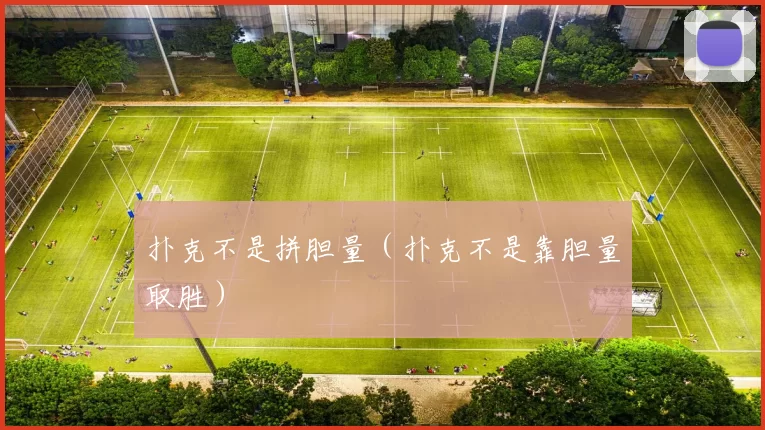 扑克不是拼胆量（扑克不是靠胆量取胜）